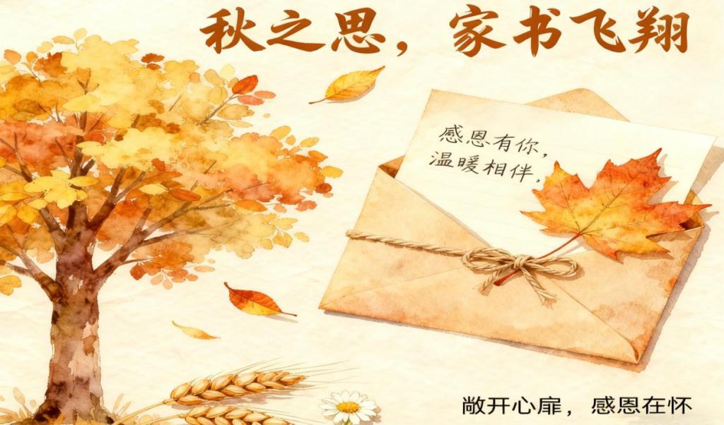 秋之思“心灵之纸”明信片上的家书设计...